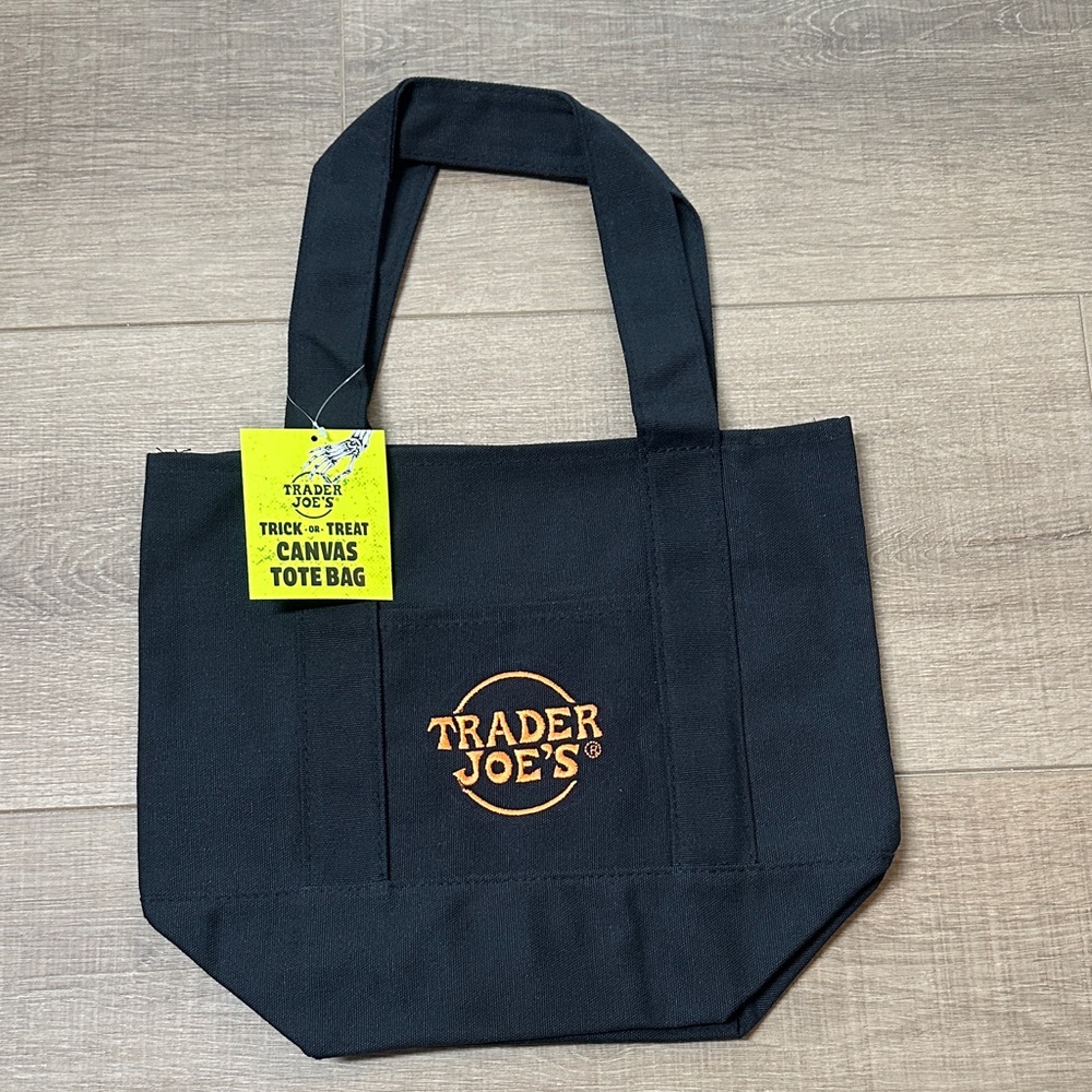 Trader Joe's Black Canvas Tote Bag